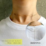 k18 ネックレス 35cm ～ 18金 ネックレス レディース スクエア型 パーツ入り 短い 短め K18ネックレス 最長 45cm スライド式長さ調節可 約10cm短くできるアジャスター 長さ 最短 35cm チョーカー 18k ペタルチェーン ネックレス 18金 ゴールド チェーン 35cm 38cm 40cm 42cm