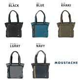 【MOUSTACHE】jlg4651 トートバッグ 手持ち 肩掛け かばん 通勤 普段使い 使いやすい シンプル おしゃれ 軽量 メンズ プレゼント ギフト 父の日 ブラック