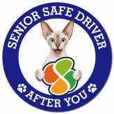 カーサイン 高齢者マーク SENIOR SAFE DRIVER コーニッシュレックス マグネット 強力 直径13cm 肉球 日本製 車 ステッカー