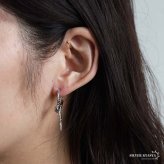 シルバー925 スネークピアス 蛇 フープピアス アニマルピアス 大ぶり ゴールド シルバー 個性的 ユニーク 大きめ かっこいい 緑の目 鱗 両耳2点 レディース 女性 金属アレルギー対応 イヤリング