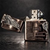 ZIPPO ライター ハーレー ダビッドソン ジッポ チョコブラウン チタン加工 3面大型メタル イーグル HARLEY-DAVIDSON 日本国内限定モデル かっこいい ギフト