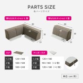 ピターら ラグソファ用 背もたれ3点セット L型：約83×83×30cm I型：約60×23×30cm ポリエステル ウレタンフォーム 置くだけでピタッと密着 L型×1個 I型×2個の3点セット ブラウン、グレー