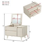 テーブル コスメ 幅60cm 奥行き40cm 高さ40cm トレー収納 ドレッサー サイド 鏡台 ミラー 鏡 センター 作業台 メイクミラー メイクスペース 化粧台 小物収納 スリム コンパクト シンプル おしゃれ かわいい 韓国インテリア 北欧