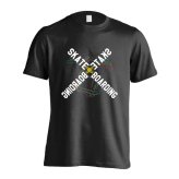 スケボー スケートボード Tシャツ 半袖 メンズ ウェア レディース 練習着 ジュニア ドライ おもしろ tシャツ 速乾 名入れ スポーツ 女子 男子 チーム おしゃれ 文字入れ 「ネオンスタイルのクロスSKATEBOARD」 アートワークスコウベ 【送料無料】