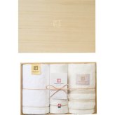 今治謹製 白織×至福×ご褒美タオル フェイスタオル3枚セット ホワイト [26-0030-015] SISET500 ｜ 綿100% 今治タオル ｜ ギフト 贈り物 お祝い | 木箱入 上質 ｜ 木箱入