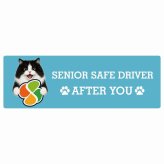 カーサイン 高齢者マーク SENIOR SAFE DRIVER キムリック ステッカー シール 長方形 20x6.7cm 肉球 日本製 車