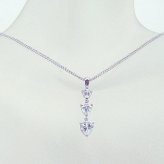 シルバー ジルコニア ハートカットトリロジーペンダント・ネックレス 12006【送料無料】【レディース,激安,特価,通販】