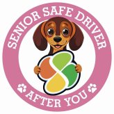 カーサイン 高齢者マーク SENIOR SAFE DRIVER ダックスフンド ステッカー シール 直径13cm 肉球 日本製 車