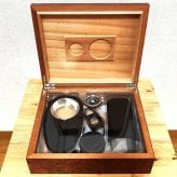 ヒュミドール シガーケース 豪華7点セット 葉巻カッター 灰皿 湿度計 加湿器 スポイト シガーボックス 喫煙具 タバコ 高級 おしゃれ 渋い たばこ かっこいい メンズ ギフト プレゼント