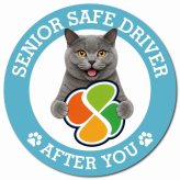 カーサイン 高齢者マーク SENIOR SAFE DRIVER シャルトリュー マグネット 強力 直径13cm 肉球 日本製 車 ステッカー
