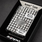 ZIPPO ライター アーマー ミラクルダイアモンド ホワイトニッケル 両面加工 ジッポ Miracle Diamond ダイヤカット 彫刻 シルバー メンズ かっこいい メタル貼り おしゃれ ギフト 重厚 プレゼント
