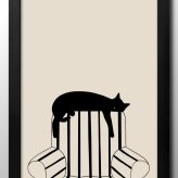 日本製 くつろぎ猫 ネコ A3 サイズ ポスター アート おしゃれ 絵画 インテリア 北欧 イラスト マット紙 艶消し アートパネル 額 フレーム デザイン 壁掛け ギフト 新築祝い ディスプレイ  速達 送料無料
