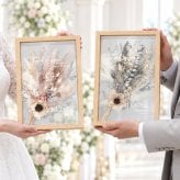 子育て感謝状 ドライフラワーフレーム　メルシーブーケ２枚セット☆ 【結婚式】【両親贈呈】【２枚セット】【ドライフラワー】【メッセージカード無料】 