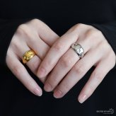ステンレス 星空のリング 2カラー 月形甲丸 18KGP ゴールド gold シルバー スパークル オープンリング フリーサイズ レディース 女性 指輪 金属アレルギー対応