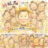 誕生日の記念に、名前、日付、メッセージも記載可能。 似顔絵 米寿祝い 贈り物 プレゼント 手描き ギフト 名入れ 誕生日 お祝い 長寿 記念日 大人数 ご両親 孫 祖父母 修正無料 名入れ 下書き確認 宝物 喜ばれる 似てる サプライズ 傘寿 88歳 米寿祝い 宝物 長寿祝い 感動 二次会 キレイ ホワイトデー ブライダルギフト メモリアルギフト 節目 闘病中の方への励まし オーダーメイド