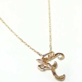 イニシャル ネックレス K18 ゴールド ダイヤモンド 0.01ct 一粒 ダイヤネックレス ペンダント レディース アクセサリー 18金 華奢 シンプル プレゼント ギフト