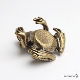 蛙 置物 飾り インテリア アンティーク ゴールド アニマル 爬虫類 ユニーク リアル 生き物 動物 標本 フロッグ 手のりサイズ レトロ アンティーク 卓上 デスク玄関