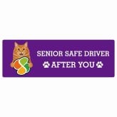 カーサイン 高齢者マーク SENIOR SAFE DRIVER アメリカンボブテイル ステッカー シール 長方形 15x5cm 肉球 日本製 車
