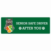 カーサイン 高齢者マーク SENIOR SAFE DRIVER シャルトリュー ステッカー シール 長方形 15x5cm 肉球 日本製 車