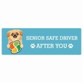 カーサイン 高齢者マーク SENIOR SAFE DRIVER ペキックス ステッカー シール 長方形 20x6.7cm 肉球 日本製 車