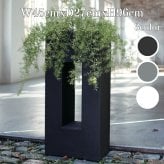 植木鉢 おしゃれ 大型 四角 角型 スクエア 縦長 細長い ルーメン トール 幅45cm 高さ96cm KONTON 鉢カバー ファイバーセメント 寒冷地対応 屋外 高級 北欧 モダン 観葉植物用 シンボルツリー 特大 玄関 ベランダ プランター グレー 黒 白