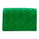 ボッテガヴェネタ BOTTEGA VENETA カードケース 名刺入れ メンズ レディース イントレチャート 本革 レザー パラキート グリーン 緑 スナップボタン ビジネスカードケース 667141 V3UH2 3722