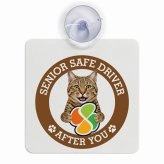 カーサイン 高齢者マーク SENIOR SAFE DRIVER ピクシーボブ 車内用 吸盤タイプ 収れん火災防止タイプ 肉球 日本製 車 ステッカー