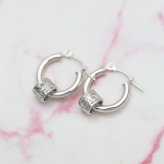 ハワイアンジュエリー フープピアス ピアス ホワイトゴールド ピアス 外径13mm クロッシングピアス スクロールチューブ 小ぶり ゴールド 揺れる 片耳(1個)購入可 K14 14KPM2053 彼女 妻 女性 レディース プレゼント ハロウィン 【品番：GE213W】