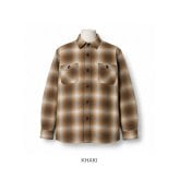 オンブレチェックシャツ メンズ 通販 HOUSTON ヒューストン 41252 ビエラシャツ フランネルシャツ ワークシャツ チェックシャツ カジュアルシャツ 長袖 おしゃれ アメカジ ミリタリーブランド 秋冬 かっこいい 春秋 トップス メンズファッション