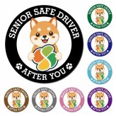 カーサイン 高齢者マーク SENIOR SAFE DRIVER 豆柴 マグネット 強力 直径13cm 肉球 日本製 車 ステッカー