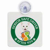 カーサイン 高齢者マーク SENIOR SAFE DRIVER ターキッシュアンゴラ 車内用 吸盤タイプ 収れん火災防止タイプ 肉球 日本製 車 ステッカー