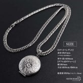 ステンレス ロケットネックレス ダブル喜平チェーンネックレス ロケットペンダント フラワーネックレス 写真 記念 思い出 ハワイアンネックレス 50cm 60cm ゴールドネックレス 18KGP シルバー 花 6面カット メンズ 男性 金属アレルギー対応