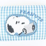 スヌーピー メガネケース ブルー サガラワッペンチェック SNOOPY