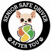 カーサイン 高齢者マーク SENIOR SAFE DRIVER チワックス マグネット 強力 直径13cm 肉球 日本製 車 ステッカー