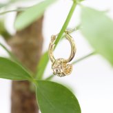 ハワイアンジュエリー フープピアス ピアス イエローゴールド ピアス 外径13mm クロッシングピアス プルメリア 透かし バレル 樽 小ぶり ゴールド 揺れる 片耳(1個)購入可 K14イエローゴールド 20G ゲージ BY THE SEA バイザシー プレゼント ハロウィン 【品番：GE211】