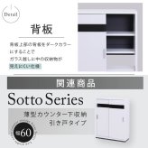 キャビネット カウンター下収納 引き戸 薄型 カウンター下 ラック 幅80 奥行22 高さ80 キッチン スリム 収納棚 ホワイト 扉付き ルーター 目隠し 白 : 引き戸にはブラックガラスを使用 シンプル 強化ガラス 収納家具 インテリア 新生活