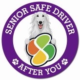 カーサイン 高齢者マーク SENIOR SAFE DRIVER ボルゾイ マグネット 強力 直径13cm 肉球 日本製 車 ステッカー