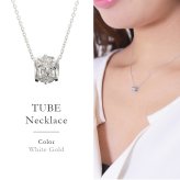 ゴールド ネックレス ハワイアンジュエリー ネックレス ホワイトゴールド バレル 樽 ハイビスカス透かし 14K K14ホワイトゴールド K10 10Kあずきチェーン太0.7mm ギフトラッピング可能 彼女 妻 女性 レディース プレゼント ハロウィン 【品番：CG-GP106W】