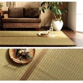 夏ラグ 夏用カーペット 日本製 国産 純国産 沖縄ビーグ ラグ い草 約191×191cm (裏:不織布）