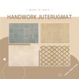 ジュートマット トロン モロッカン 約60×90cm 黄麻 手織り ハンドメイド インテリアマット インド製