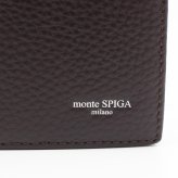 モンテスピガ　monte SPIGA　二つ折り財布　MOSMSP104DBR　ダークブラウン　濃茶　シュリンクレザー　牛革　ウォレット