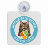 カーサイン 高齢者マーク SENIOR SAFE DRIVER ラパーマ 車内用 吸盤タイプ 収れん火災防止タイプ 肉球 日本製 車 ステッカー