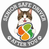 カーサイン 高齢者マーク SENIOR SAFE DRIVER キジ白 ステッカー シール 直径13cm 肉球 日本製 車