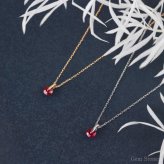  ルビー プチ ネックレス プラチナ 18金 一粒 一石 シンプル ペンダント レディース プチネックレス 華奢 デザイン K18 Pt900 誕生石 7月 記念日 彼女 プレゼント ギフト petit