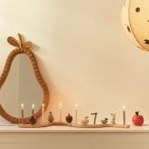 ferm LIVING ファームリビング 洋梨の形の編み込みラタンミラー Pear Braided Mirror  ミラー 壁掛け 鏡 北欧 ラタン おしゃれ 可愛い 北欧雑貨 インテリア雑貨 キッズ 子供部屋 洋梨 ラフランス 正規販売店