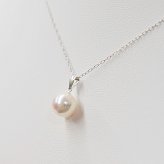 ［pearl47］ 8mm - 8.5mm ホワイトピンク 1粒 ネックレス ペンダント 天女カラー あこや真珠 天草 熊本
