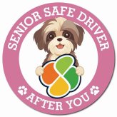 カーサイン 高齢者マーク SENIOR SAFE DRIVER シーズー マグネット 強力 直径13cm 肉球 日本製 車 ステッカー