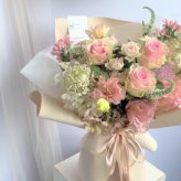 LaFleurおまかせブーケ/ピンク 【 生花商品 】 フラワーギフト  生花 生花ブーケ 誕生日 記念日 開店祝い 送別 歓送迎 卒業 入学