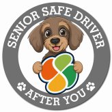 カーサイン 高齢者マーク SENIOR SAFE DRIVER ワイヤーヘアードダックスフンド マグネット 強力 直径13cm 肉球 日本製 車 ステッカー