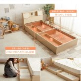 ベッド 寝具 シングル フレーム マットレス付き 収納付き 引き出し 収納 ベット シングルサイズ 棚付き コンセント付き ライト 照明付き Alloys アロイス オリジナルポケットコイルマットレス 引出し付 木製